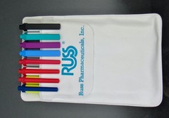 Russ Pharmaceuticals Vintage Pocket Protector + BIC PENS Drug Rep Advertising