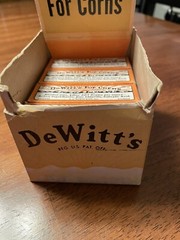 Vintage DeWitt’s For Corns 8 Medicine Bottles circa 20’s-30’s W/ Display Box
