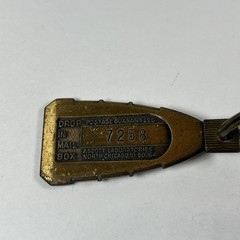 VINTAGE 1960’s SELSUN BLUE ABBOTT LAB ANTI-DANDRUFF, KEYCHAIN RETURN POSTAGE