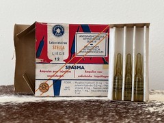 Vintage Stella “Spasma” Ampules – 3x Ampules Left – Morphine & Scopolamine