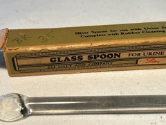 c1930s Urine Sugar Test Glass Spoon by Eli Lilly and Company Indianapolis, Ind.