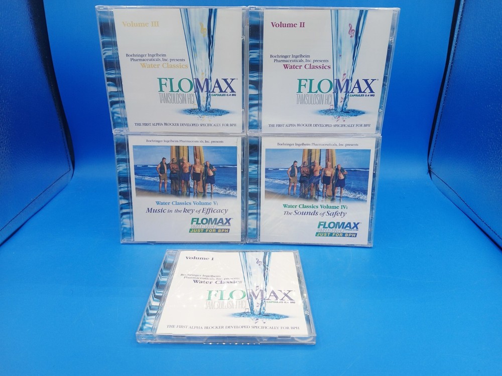 Flomax VOL 1,2,3 CD Water Classics Flomax BPH Vol IV, & V. 4 New, One Used RARE.