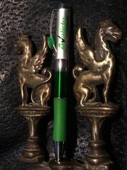 Avalide Green Heavy Metal Drug Rep Pharmaceutical Gripper twist pen w slider