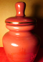 Jar~Apothecary Jar Eli Lilly „Lactucarium“ Pharmaceutical 4/303 Maroon Empty