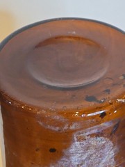 VINTAGE HANDMADE Large Apothecary Glass Bottle Amber Brown 12″