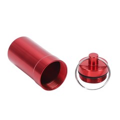 2-5pcs Mini Keychain Tablets Case Water Proof Outdoor Tablets Container Red