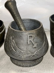 3x Vintage Coricidin Mortar & Pestle Brass Rx Pharmacy 1975,Daniel B Smith +