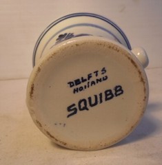 Squibb Rx Mini Mortar Delfts Holland Squibb Pharmaceutical Co 2-1/2″ W x 2″ High