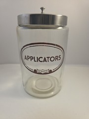 VINTAGE Glasco APPLICATOR APOTHECARY MEDICAL DOCTOR JAR WITH LID