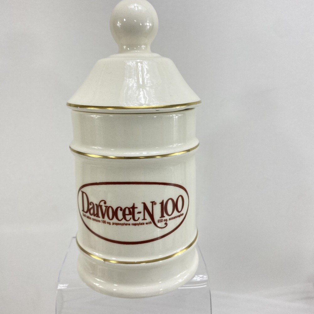 VINTAGE DARVOCET-N 100 / DARVON COMPOUND 65 APOTHECARY CERAMIC JAR Lofisa