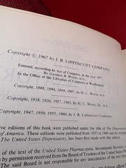 The United States Dispensatory and Physicians‘ Pharmacology, 26th Edition, 1967