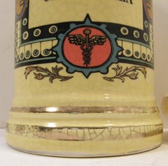 VINTAGE CERAMIC POTTERY APOTHECARY JAR W/LID MATRICARIA CHAMOMILLA PHARMACY