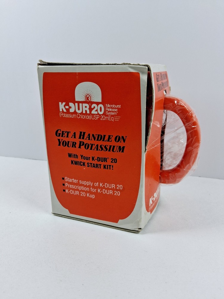 Vintage 1992 Key Pharmaceuticals K-Dur 20 Potassium Replenishment Mug NEW