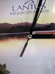 Vtg Lantus Insulin Drug Rep Pharmaceutical Promo Sanofi-Aventis Wall Clock Works