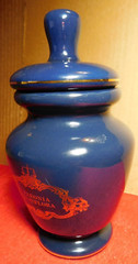 C/J~Apothecary Jar Eli Lilly „Paeonia Albiflora“ Pharmaceutical 4-58 Blue Empty