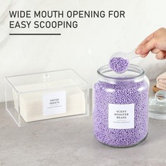Glass Jars and Dryer Sheet Holder, Dispenser Set with Lids and Labels, Contai…