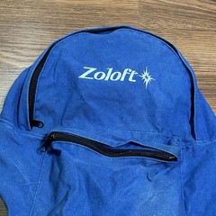 Vintage Zoloft Pharmaceutical Drug Rep Promotional Backpack Canvas Logo Blue