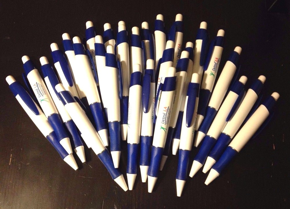 30 Chubby Detrol LA Drug Rep Pens NEW – GRIPPY & SMOOTH WRITING!