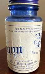 Vintage Medical Remedy Pharmacy – Septigyn Dallas Cobalt Blue Bottle Label