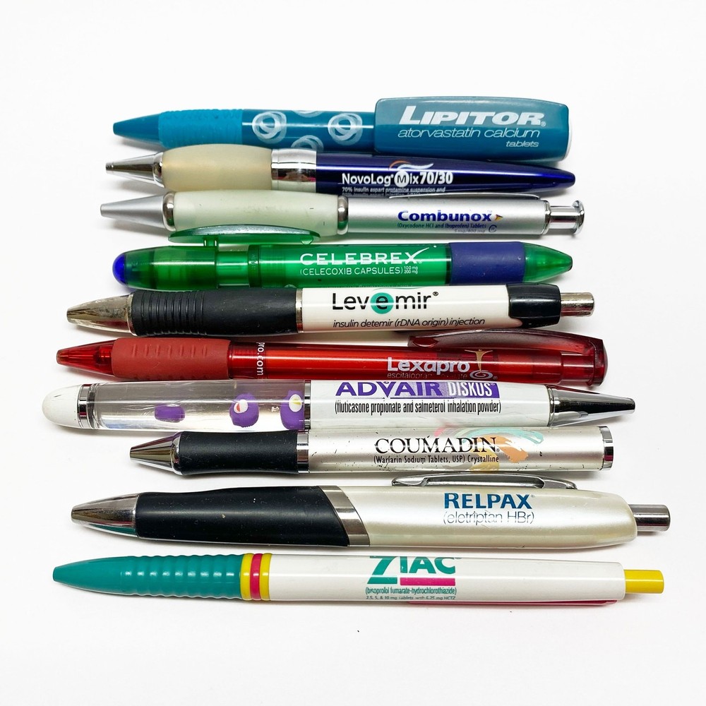 Drug Rep Pharmaceutical Advertising Pens – Lot of 10