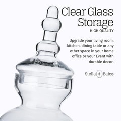 3-Pack Glass Apothecary Jars with Lids – Decorative Candy Storage Containe