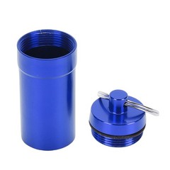 2-5pcs Mini Keychain Tablets Case Water Proof Outdoor Tablets Container Blue