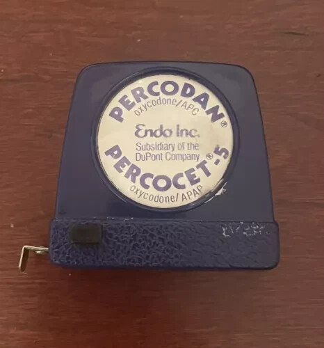 VTG Drug Rep DuPont Percodan/Percocet Retractable Tape Measure Pharmaceutical