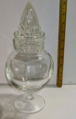 Vintage 1930s Tiffin Dakota Apothecary Drug Store Candy Glass Jar w/ Lid 11″