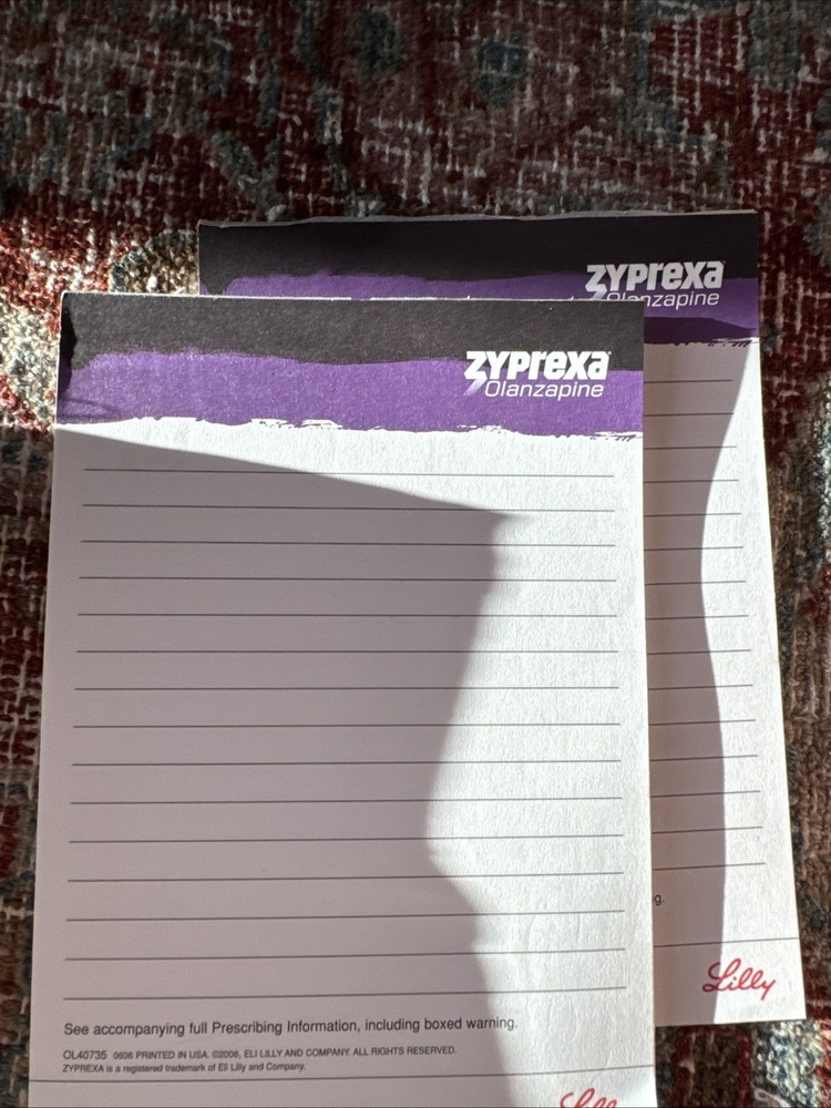 ZYPREXA OLANZAPINE RARE DRUG REP NOTEPAD