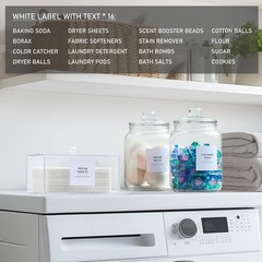 Glass Jars and Dryer Sheet Holder, Dispenser Set with Lids and Labels, Contai…