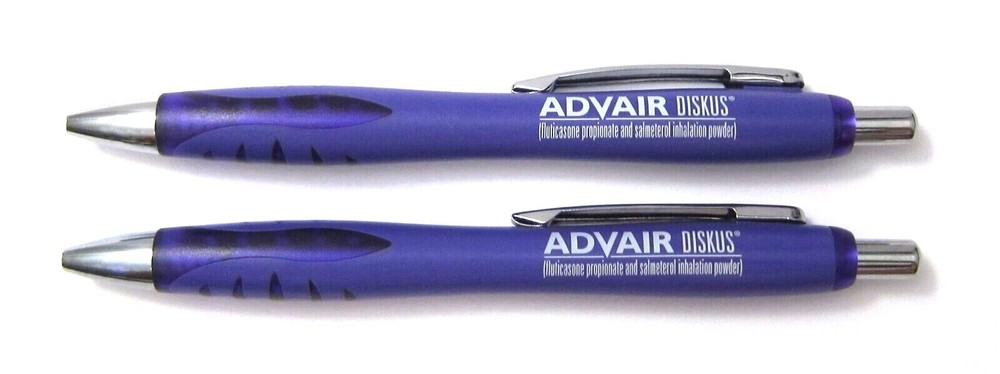 Drug Rep ADVAIR DISKUS Collectible Pharmaceutical Pens x 2 RARE