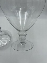 Lg Vintage Clear Glass Apothecary Jar with Lid Large Footed Storage 17″ Tall