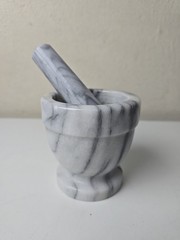 Marble Footed Mortar & Pestle Apothecary Pharmacy Medicine Herb Spice Grinder 4″