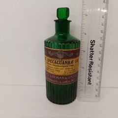 Labeled Wright Layman Umney Ltd London Emetic Ribbed Chemists Apothecary Bottle