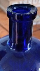 3 Antique Vintage Cobalt Blue Glass Poison Chemist Pharmacy Bottles 2 x 20oz