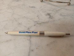 Vintage Humana Gold Plus Plan advertising pen pharma brands used