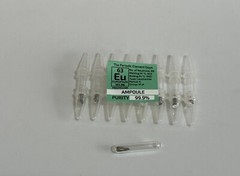 8 x Europium Metal 99.9% un-oxidized Argon Ampoules WHOLESALE Periodic Elements