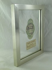Vintage Burt E. Moritz Druggist -Oriental Balm, Rose Water Bottle Labels & Frame