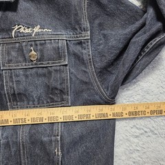 Vintage 90s Y2k Phat Farm New York Men’s Large Denim Trucker Jacket Embroidered