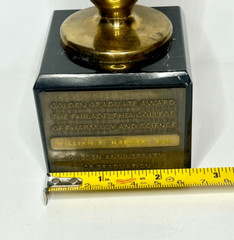 VTG 1943 Solid Brass Pharmacy & Science College Beaker Golden Anniversary Award