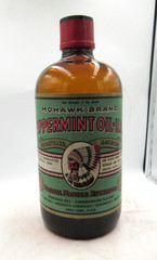 MM – 1950’s Magnus, Mabee & Reynard NY Indian Peppermint Oil 7 5/8″ Amber Medici