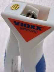 VIOXX STAPLER Drug Rep Pharmaceutical Promo Advertising Blue & Orange