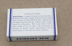 Vintage Blue Cold Capsule Empty Box Grund Drug Company Fremont Ohio Free Ship