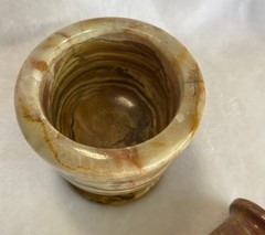 Vintage Fred Harvey Trading Co Onyx Mortar & Pestle Set – Original Tag