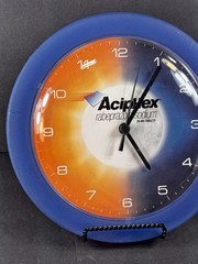 Aciphex Rabeprazole Sodium Advertising Wall Clock Blue Orange Pharma Promo￼