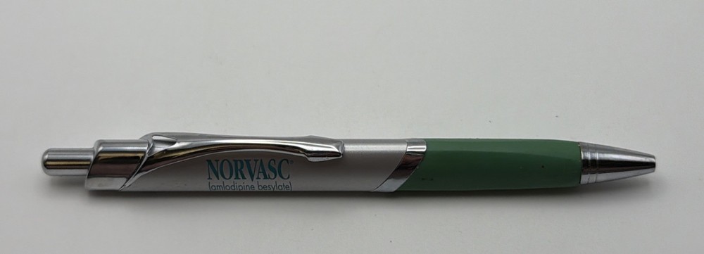 Rare Metal Pharmaceutical Drug Rep Pen Norvasc – Pfizer Logo – Tested & Works
