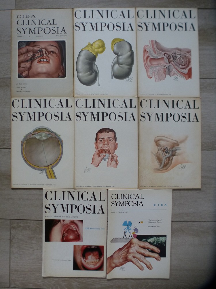 VINTAGE LOT OF 8 Ciba Clinical Symposia issues, 1950s – 1970s