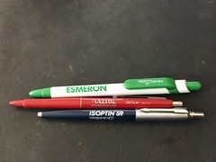 Vtg Drug Advertising Pens Quantity 8 Diflucan Isoptin Ultram Dyazide