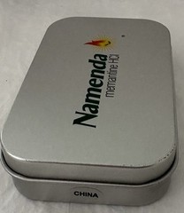 VTG NAMENDA USB FLASH DRIVE + LANYARD SET in METAL TIN PHARMA REP LOGO NEW