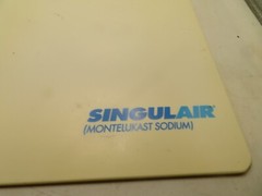 Singulair Pharmaceutical Drug Rep Advertising blue white  Legal Size Clip Board